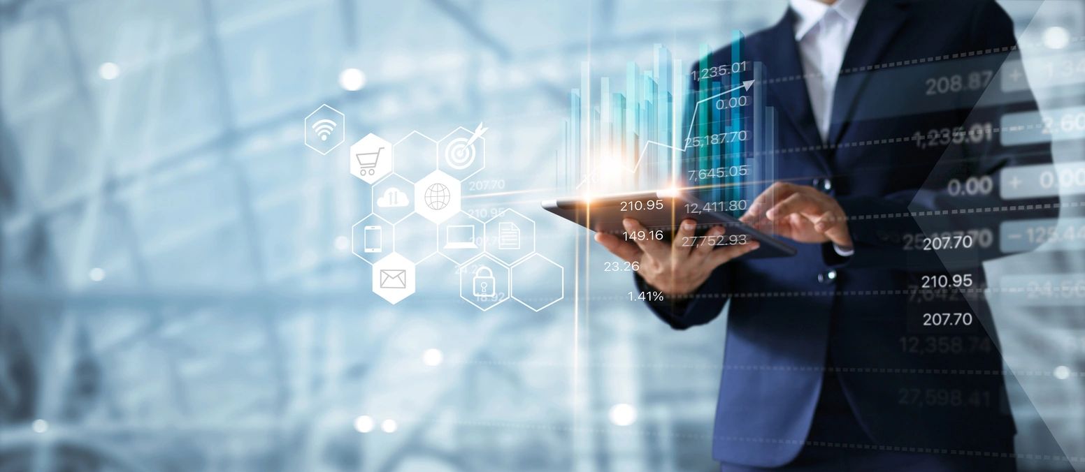 Futuristic analytics dashboard